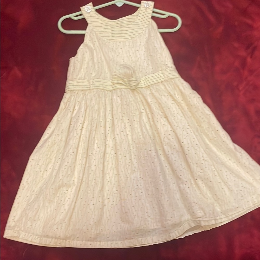 GAP Cream Smocked Pleated Sundress for Wedding Guest